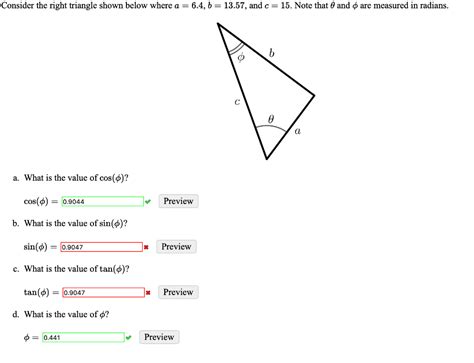 Solved Consider The Right Triangle Shown Below Where A Chegg