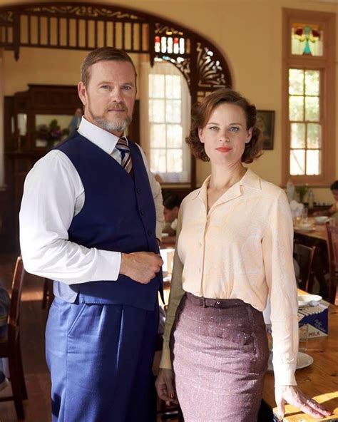 Craig McLachlan as Dr. Lucien Blake & Nadine Garner as Jean Beazley in The Dr. Blake Mysteries ...