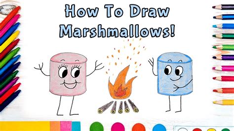 How To Draw Marshmallows Art For Kids Easy Step By Step Beginner