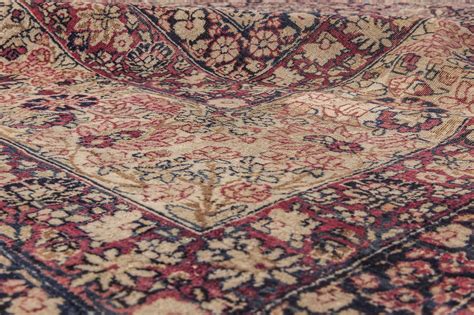 Authentic 19th Century Persian Kirman Botanic Handmade Wool Carpet