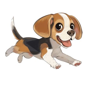 Lindo Pequeño Perro Beagle Dibujos Animados Corriendo PNG dibujos