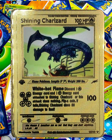 St Edition Shining Charizard Pok Mon Card Style Credit Debit Card