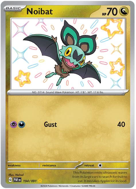 Noibat Paldean Fates Pokemon Card