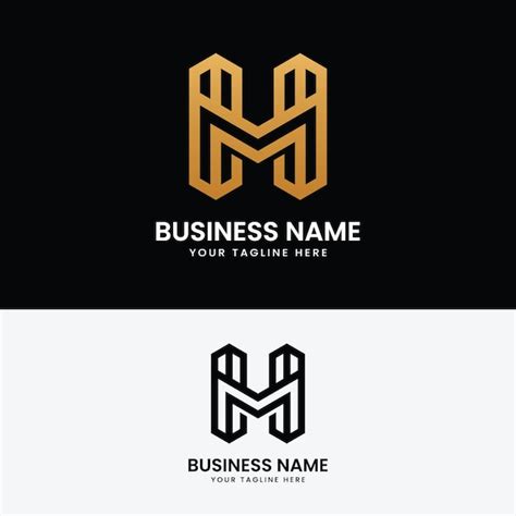 Premium Vector H M Hm Mh Letter Monogram Logo Design Template