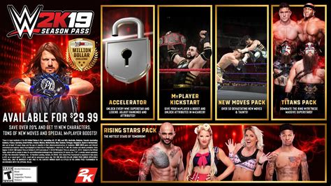 WWE 2K19 ALL DLC Packs Season Pass Details