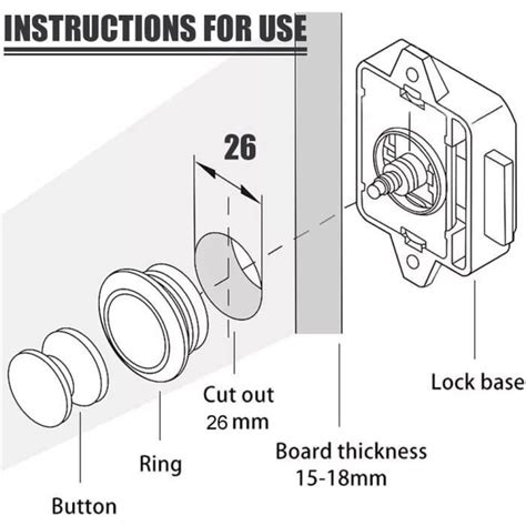 Pi Ces Bouton Poussoir Loquet Sans Cl Serrure Porte Sans Cl De