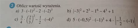 Oblicz Warto Wyra Enia Abcd Przyklady Zadanie W Za Czniku Prosze O