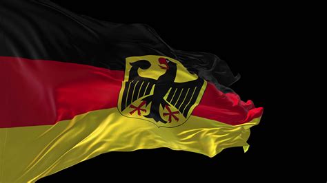 3d Animation Of The National Flag Of Germany Waving In The Wind