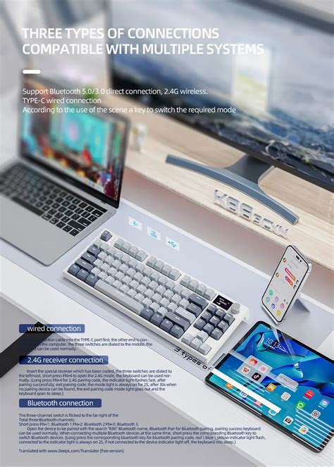 DL Shopping Store K86 Wireless Hot Swappable Mechanical Keyboard Bluetooth