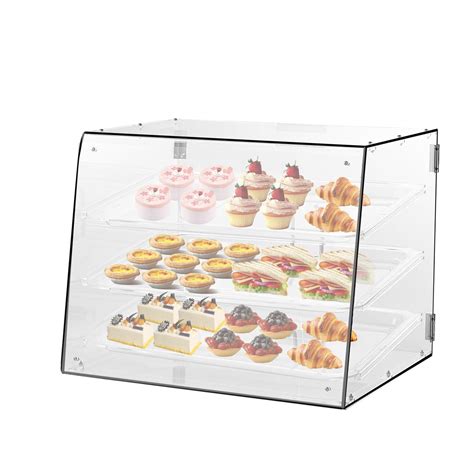 Acrylic Pastry Display Case 3 Tray Commercial Countertop Bakery