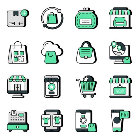 Premium Vector Set Of Shopping And Discount Flat Icons