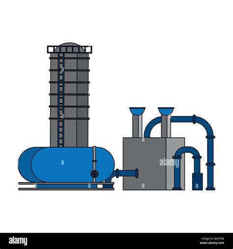 oil refinery gas factory cartoon Stock Vector Image & Art - Alamy