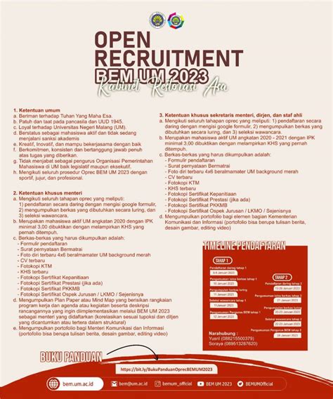 Open Recruitment Bem Um Universitas Negeri Malang Um