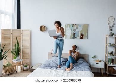 Excited African American Lesbian Woman Holding Stock Photo 2236988899