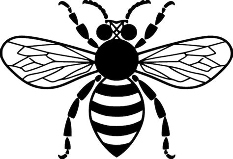 Premium Vector Bees Black And White Vector Illustration