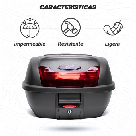 Bicimex Detalles Caja Porta Equipaje Para Motocicleta 40L Con Respaldo