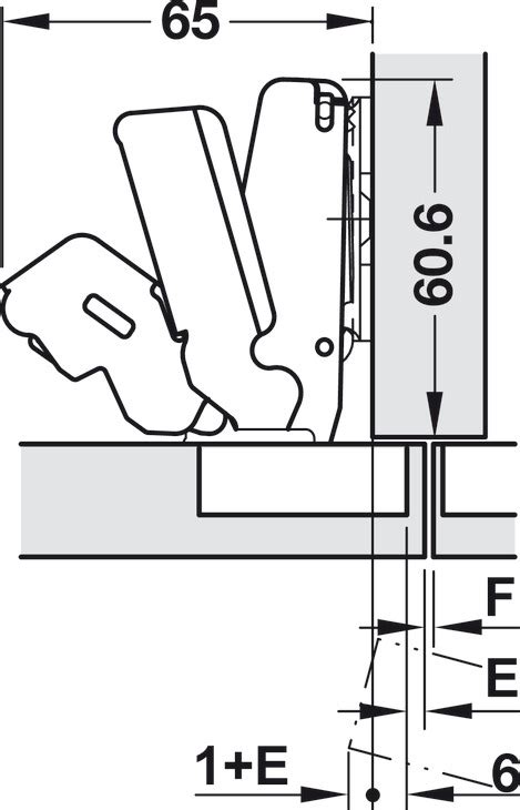 Cerniera Häfele Duomatic Plus 155 montaggio intermedio doppio in