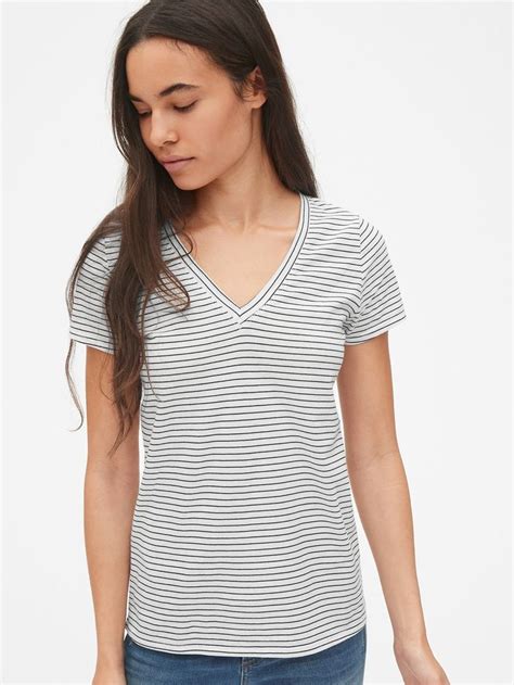 Vintage Wash Stripe V Neck T Shirt Gap V Neck T Shirt Stripe