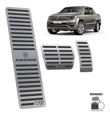 Amarok V Descanso Pedaleiras Inox Preto Brinde Parcelamento Sem