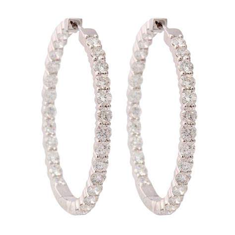 Fabulous Large Diamond Hoop earrings at 1stDibs