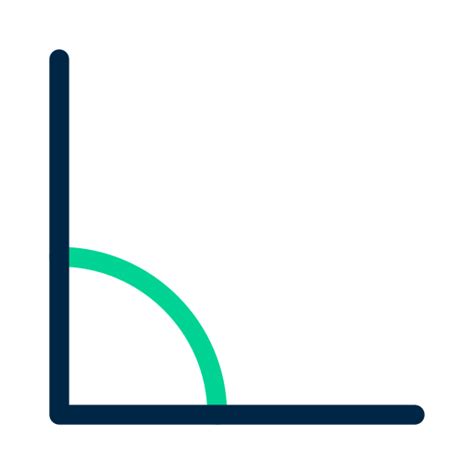 90 Degrees Angle Generic Outline Color Icon