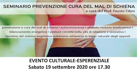 Seminario Sulla Prevenzione E Cura Del Mal Di Schiena Giglionews