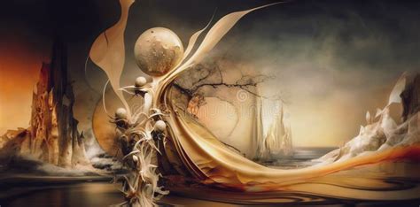 Surreal abstract landscape stock illustration. Illustration of graphic - 271258305