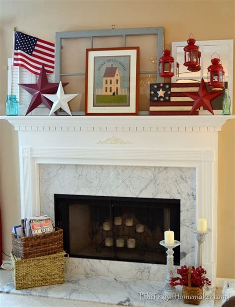 Patriotic Mantel Red White And Blue Mantel