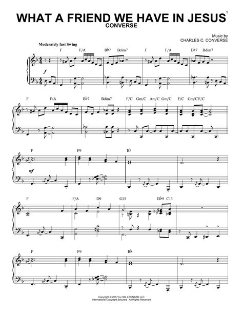 What A Friend We Have In Jesus Jazz Version Piano Solo Print Now