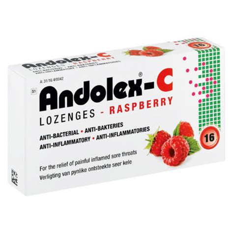 Andolex C Lozenges Rasberry 16 Lozenges Clicks