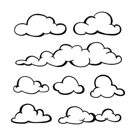 Premium Vector Doodle Set Of Clouds Vector Illustration