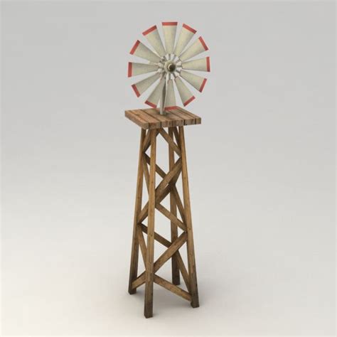 Animated Low Poly Farm Wind Mill 3d Model 7 Max 3ds Fbx Obj Free3d