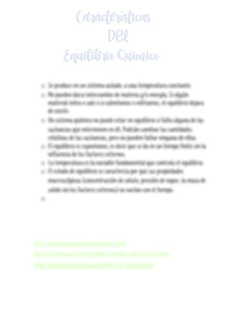 Solution Caracteristicas Del Equilibrio Quimico Studypool