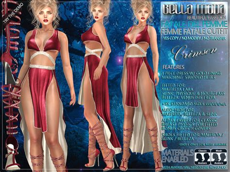 Second Life Marketplace Bella Moda Fatale Del Femme Crimson