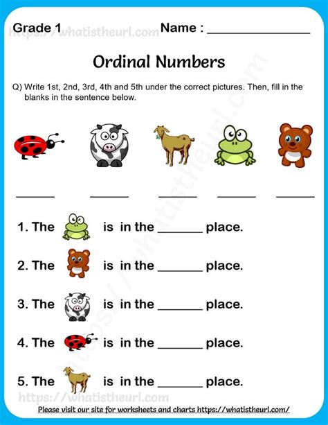 Ordinal Numbers Worksheets For Grade 1 Exercise 2 Ordinal Numbers