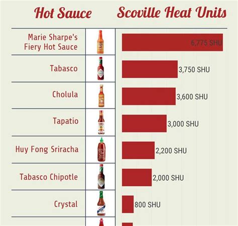 Popular Hot Sauces Ranked by Scoville Heat Units - Best Infographics