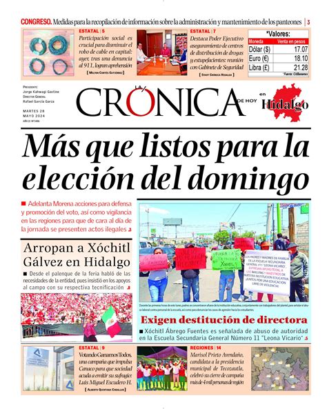 La Crónica De Hoy En Hidalgo ~ 31 05 2024