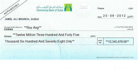 Cheque Writing Printing Software For United Arab Emirates Uae Banks