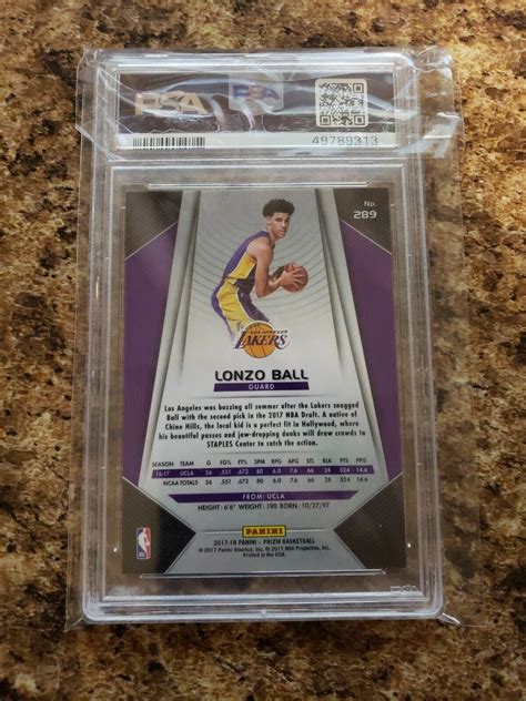 Panini Prizm Lonzo Ball Rookie Rc Psa Mint Ebay