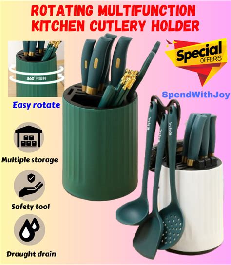 SpendWithJoy Cutlery Holder 360 Rotating Multifunction Knife Chopstick