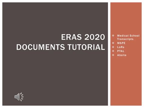 Eras 2020 Documents Tutorial Ppt