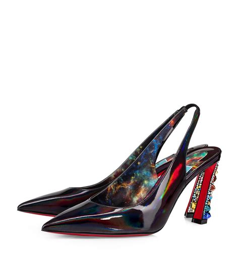 Womens Christian Louboutin Multi X Marvel Bifrost Slingback Pumps 85