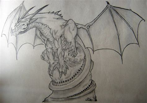 Dragon On Rock By Lh88 On Deviantart