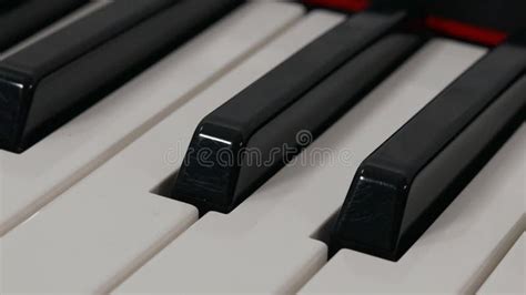 Piano Keyboard Slow Panning Over Black And White Keys Stock Video