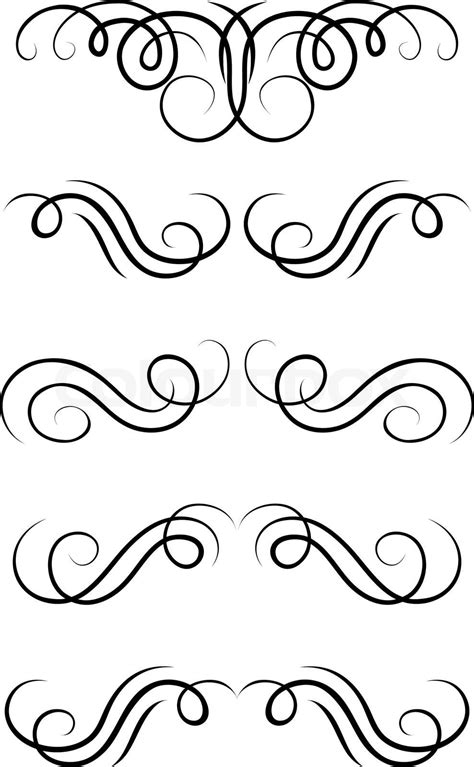 Swirl Elements And Retro Monograms Stock Vector Colourbox