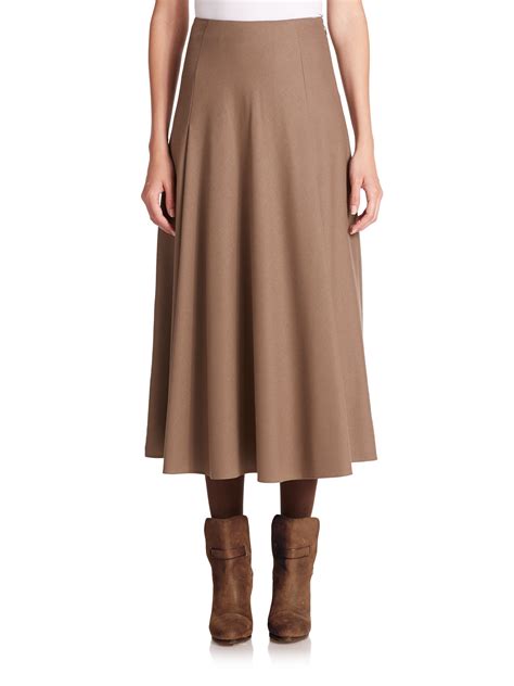 Lyst Ralph Lauren Merino Wool Skirt In Brown