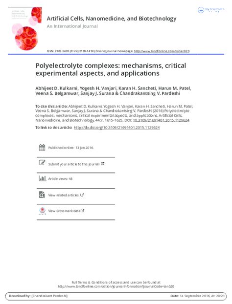 (PDF) Polyelectrolyte complexes: mechanisms, critical experimental ...