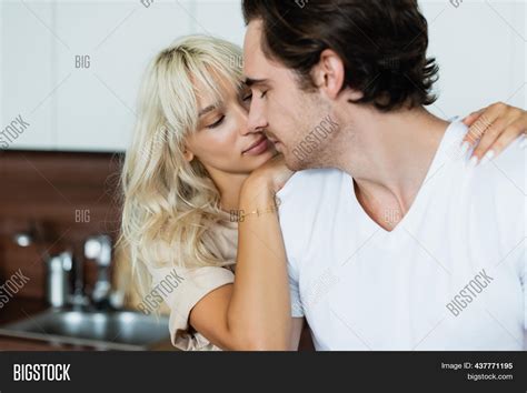 Blonde Woman Hugging Image Photo Free Trial Bigstock