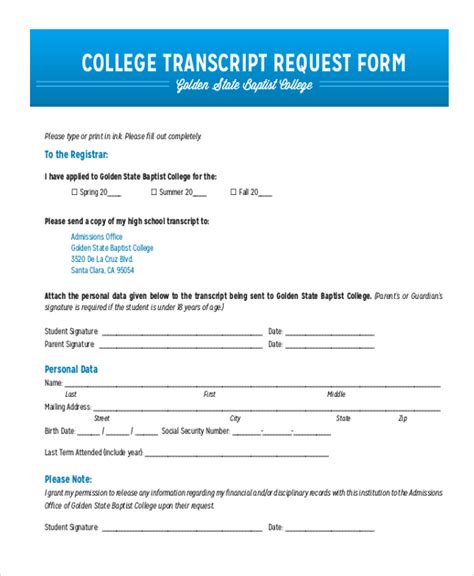 FREE 10 Transcript Request Form Samples In PDF MS Word Excel