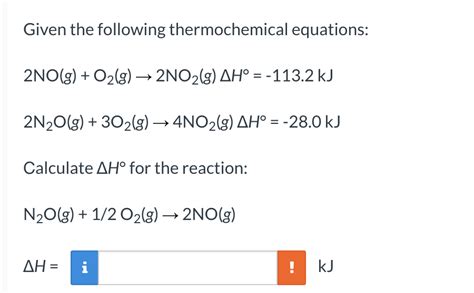 Solved Given the following thermochemical | Chegg.com